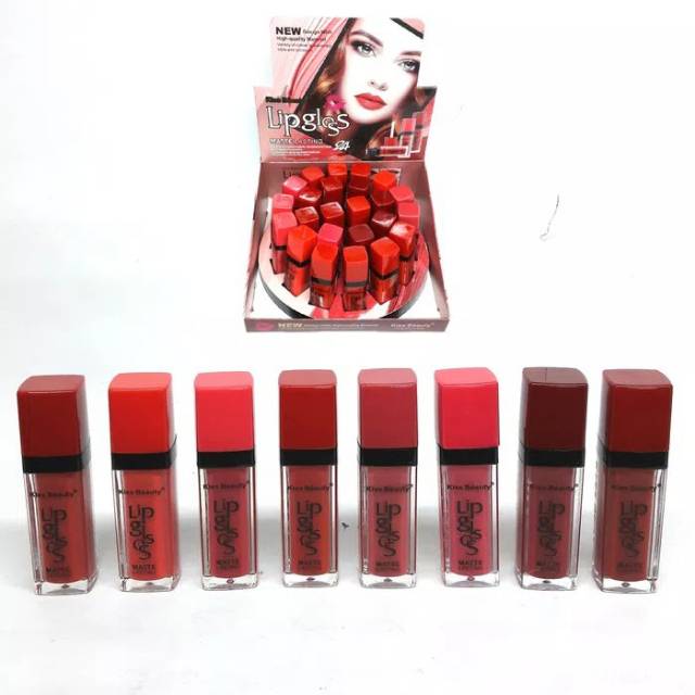 LIP GLOSS MATTE KISS BEAUTY NO。7754,A / 8.pcs