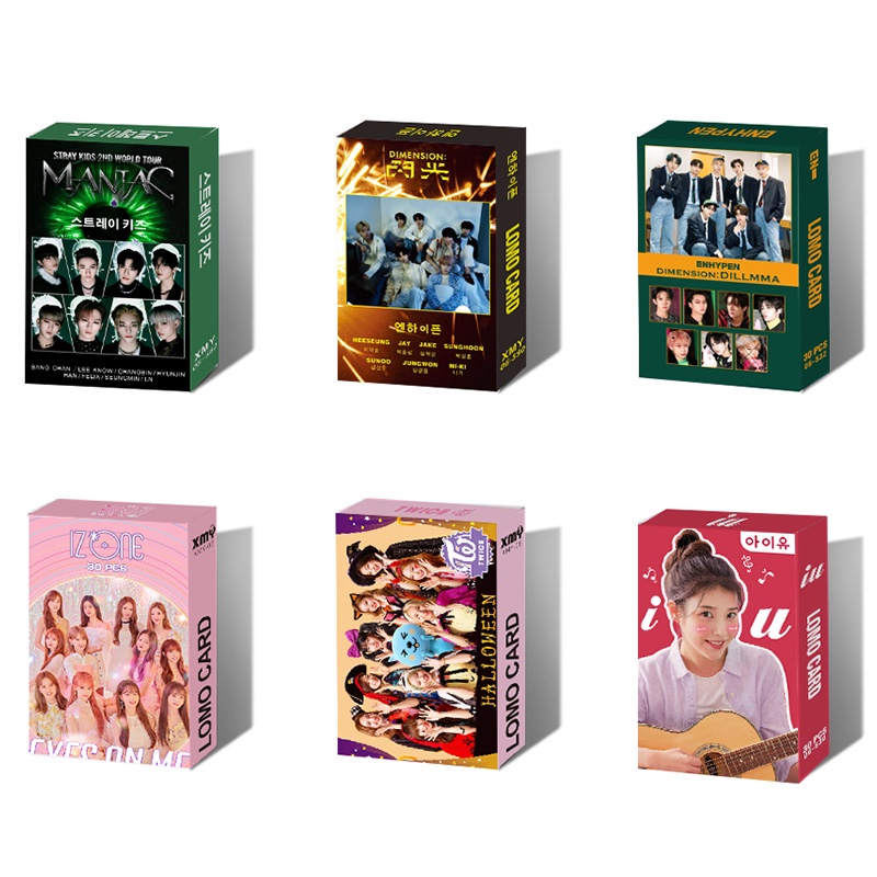 30 Pcs / set Kartu poster Foto album Kpop ITZY IZONE GOT7 TWICE Lomo