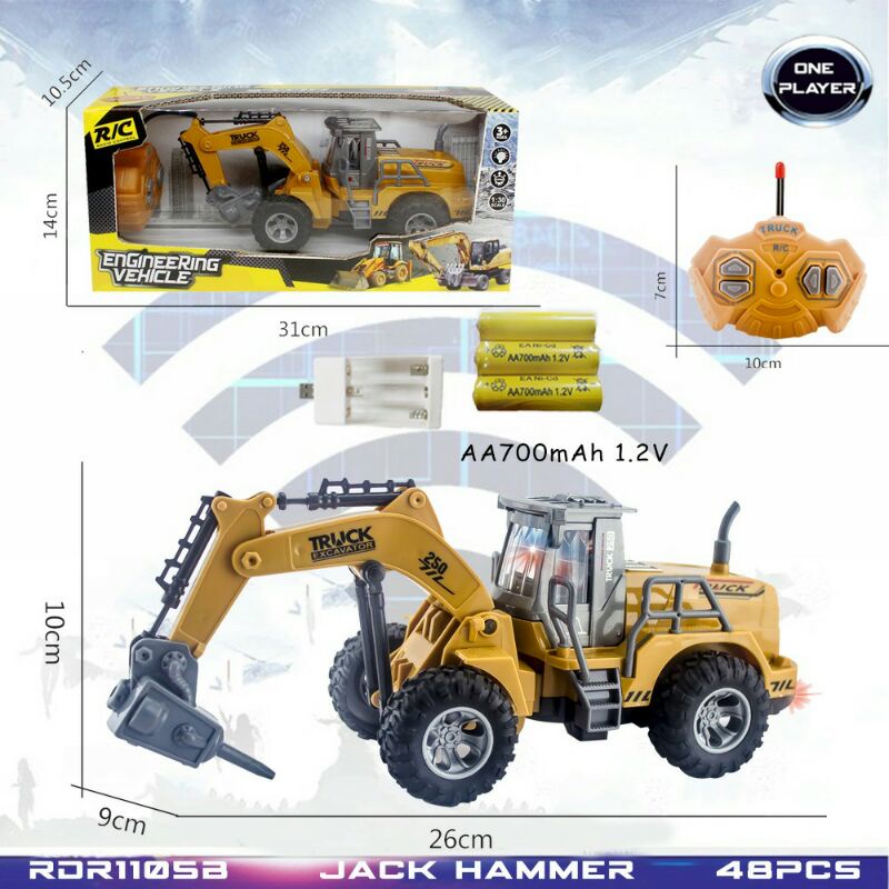 RDR1105 RC Excavator Beko Traktor Truck Mobilan Konstruksi Mainan Anak Mobil Hobi Remot KontrolRADAR