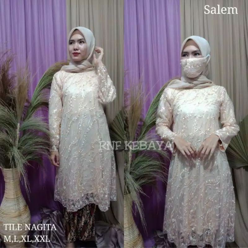 RnF√ real pick NEW set kebaya tunik tulle gratis masker/kebaya