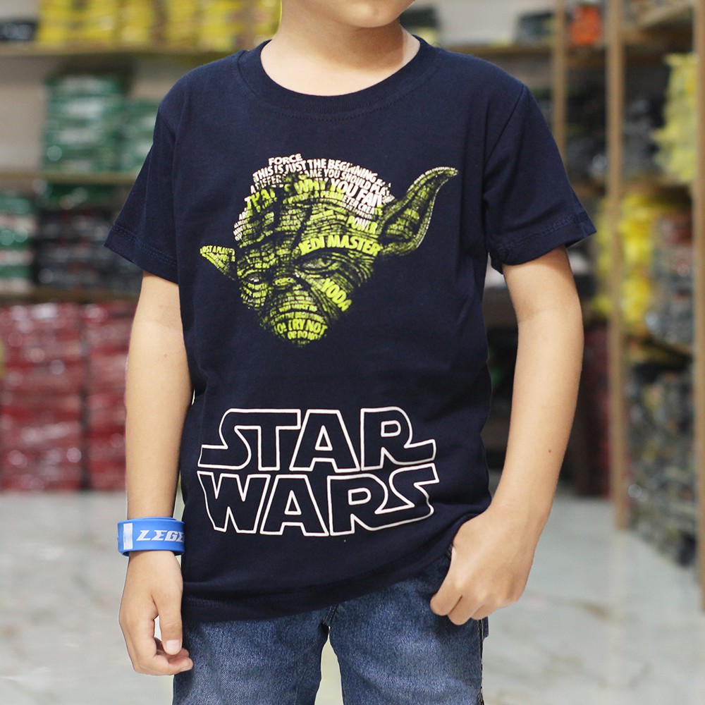  BAJU  KAOS  ANAK  COWO LAKI  LAKI  STARWARS WAJAH ALIEN LUCU 