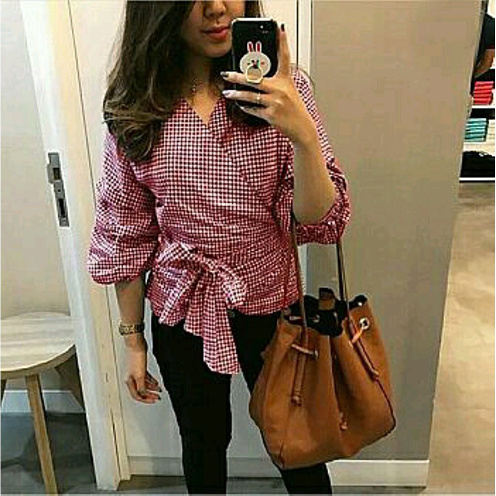 B tv blouse kimono square gil baju blouse atasan wanita model terbaru bagus murahb terlaris tangan