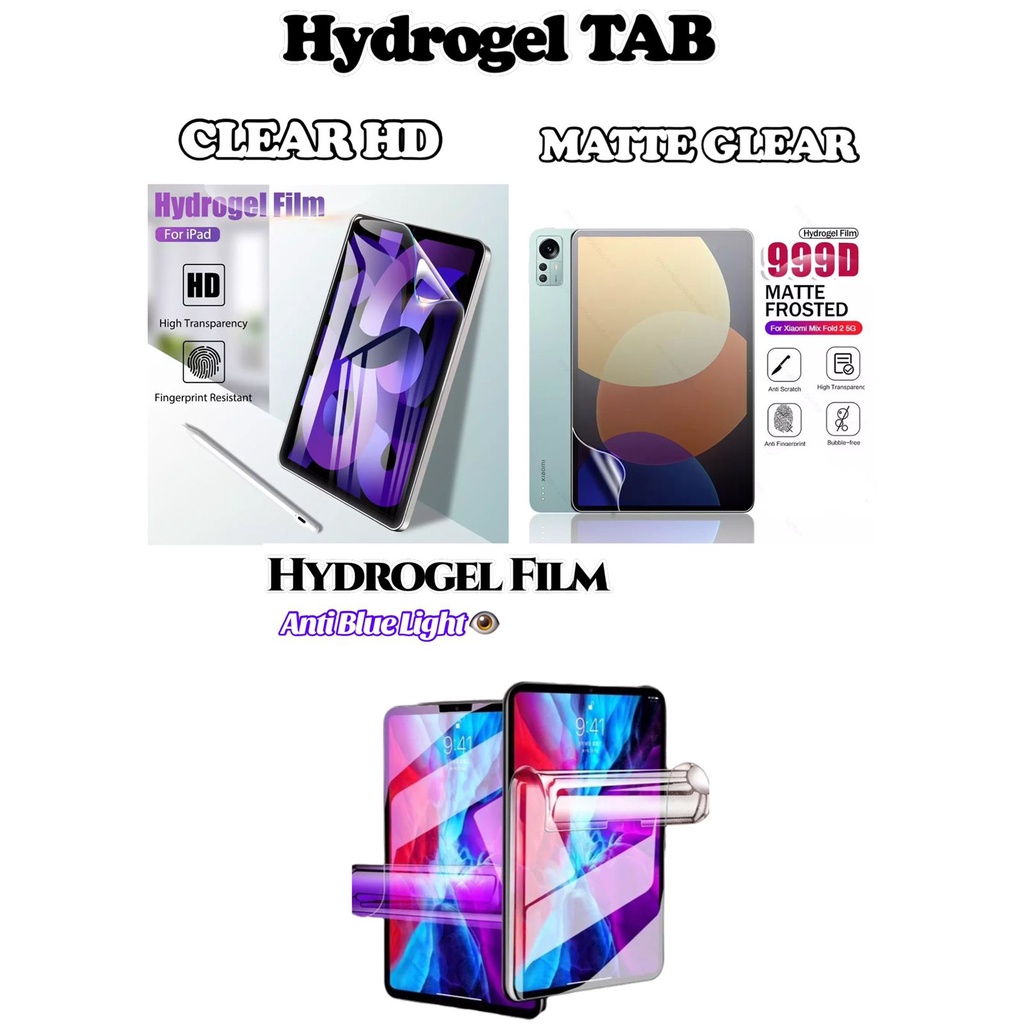 HYDROGEL FILM CLEAR / MATTE / BLUE Lenovo Tab P11 Pro Plus E7 E10 2 3 4 10 M7 M8 M10 Plus A3000 Esen