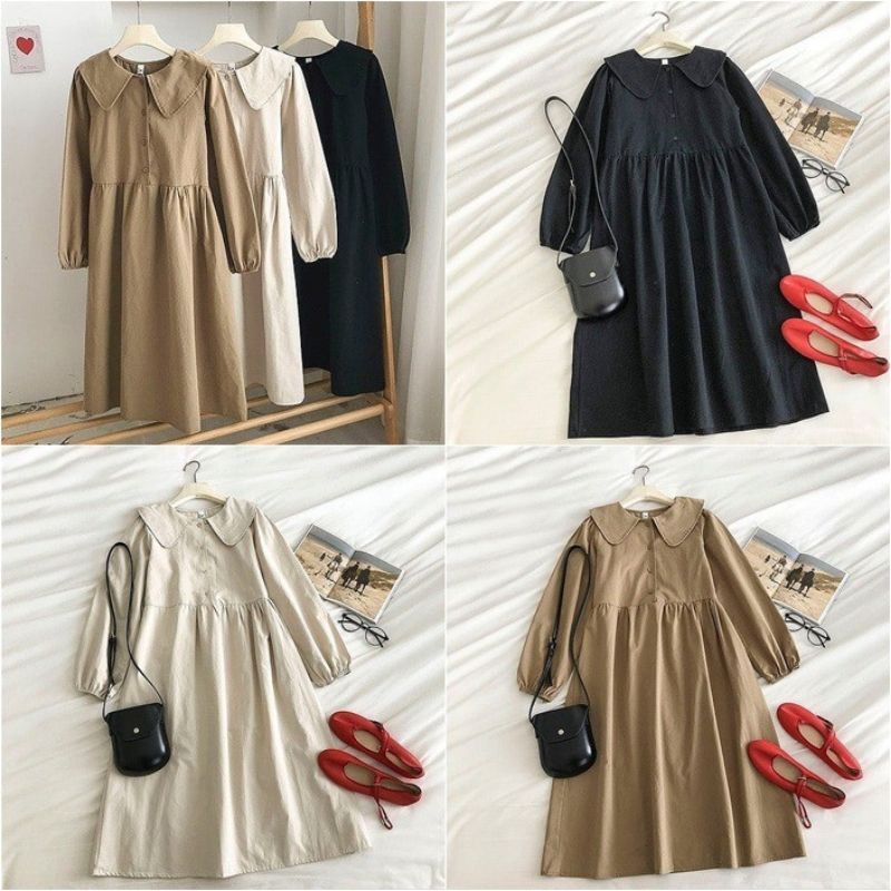 FARDAN DRESS TUNIK//TUNIK MOSCREPE LENGAN PANJANG