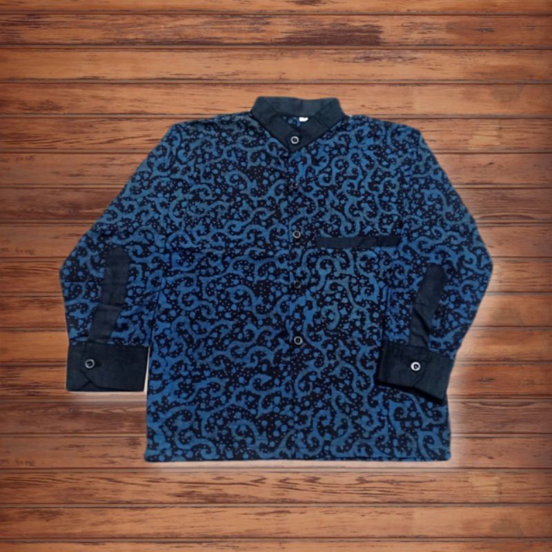 Baju batik anak laki-laki lengan panjang umur 4,5,6,7,8th exlusive batik cap asli