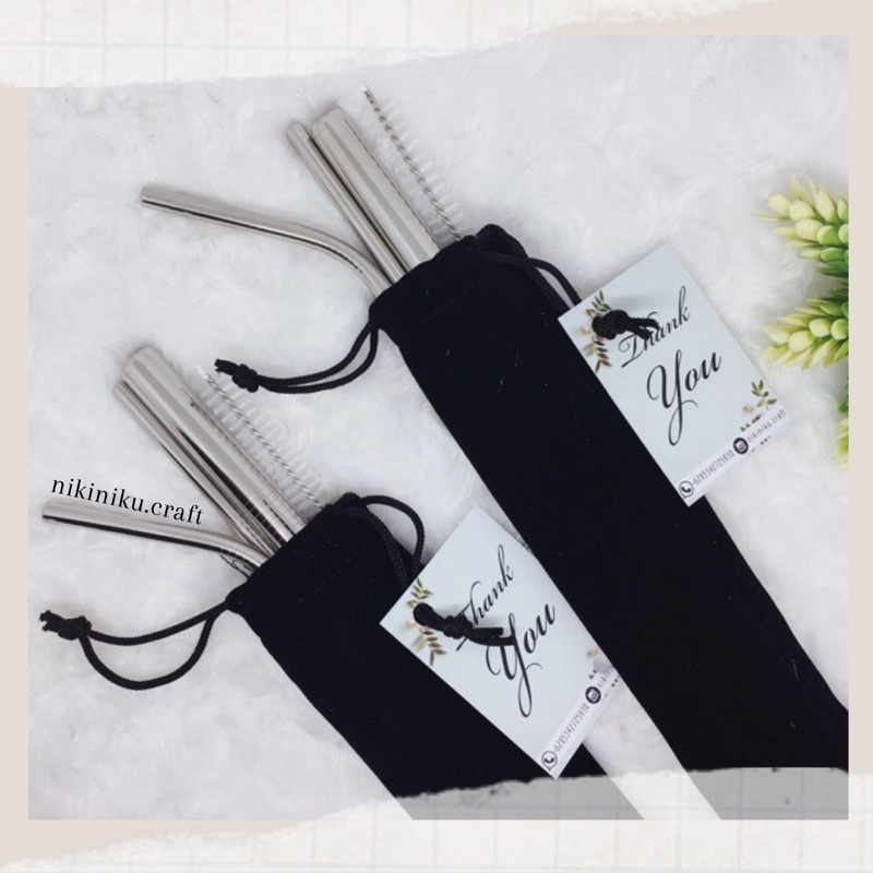 SEDOTAN STAINLESS/SOUVENIR NIKAH/STAINLESS STRAW LENGKAP/SOUVENIR UNIK/SOUVENIR ECO FRIENDLY