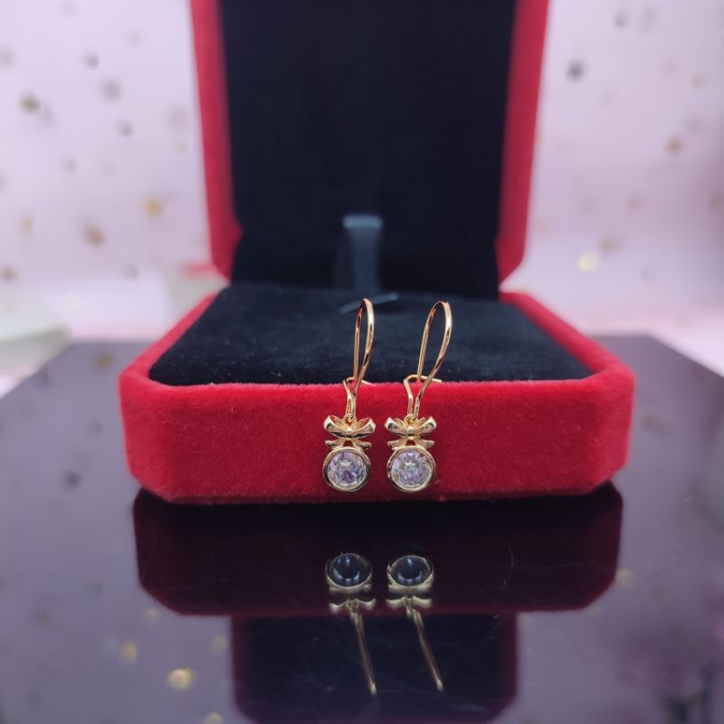 anting dewasa permata 1 pita  jurai yaxiya lapis emas anti karat