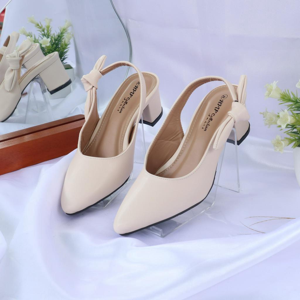 HMF Gewy Sepatu Heels Mules Wanita NB05