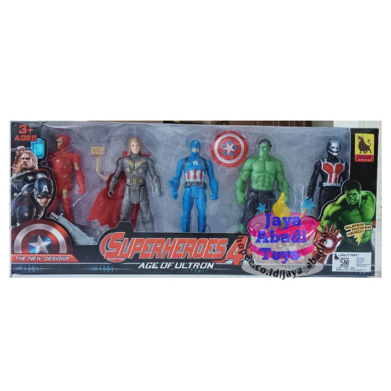 Robot Avengers Isi 5 karakter Iron man Thor Captein Amerika Hulk dan Ant man 2115