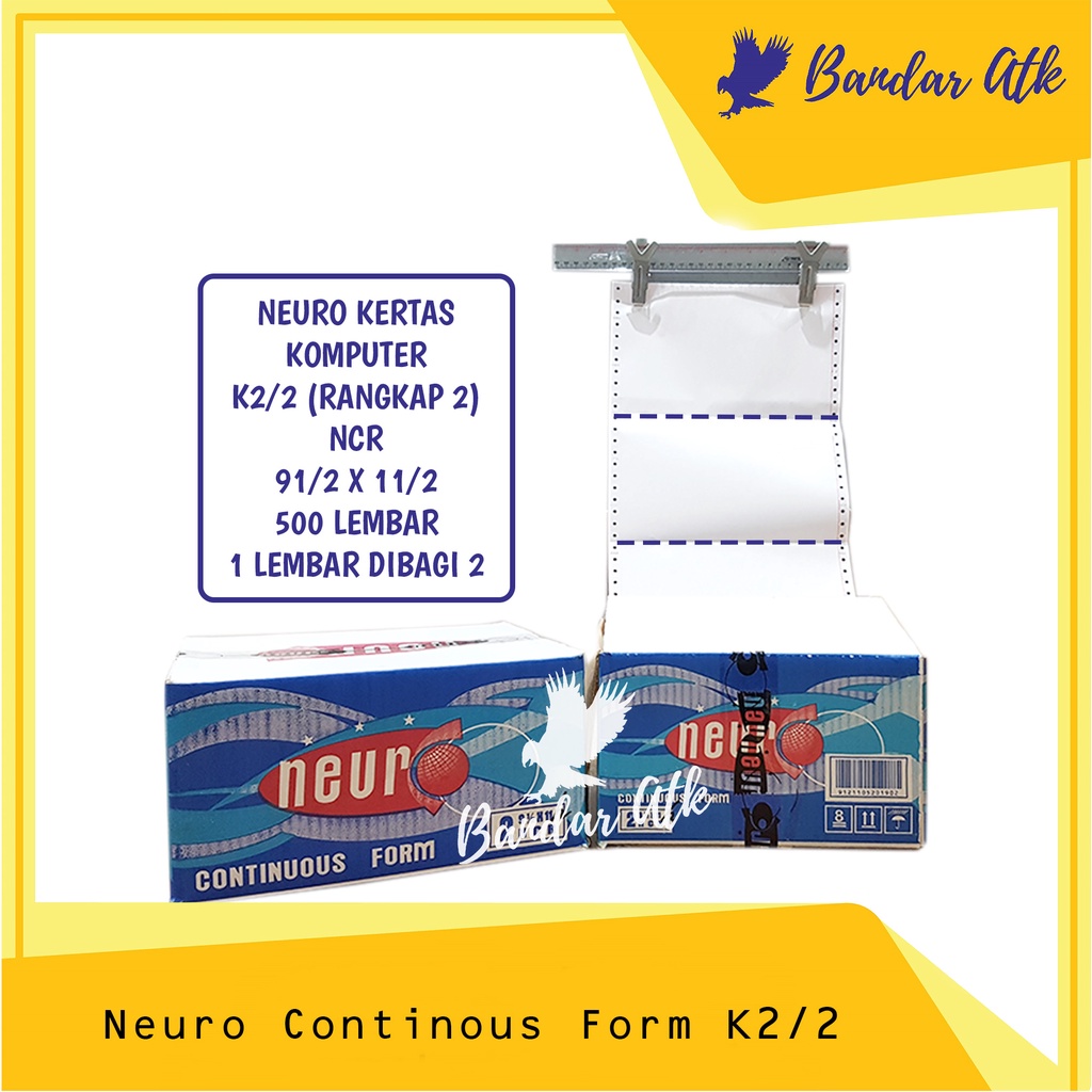 

NEURO Continous Form 91/2 x 11 2 PLY/2 (K2/2 NEURO) NCR Kertas Komputer [1 BOX]