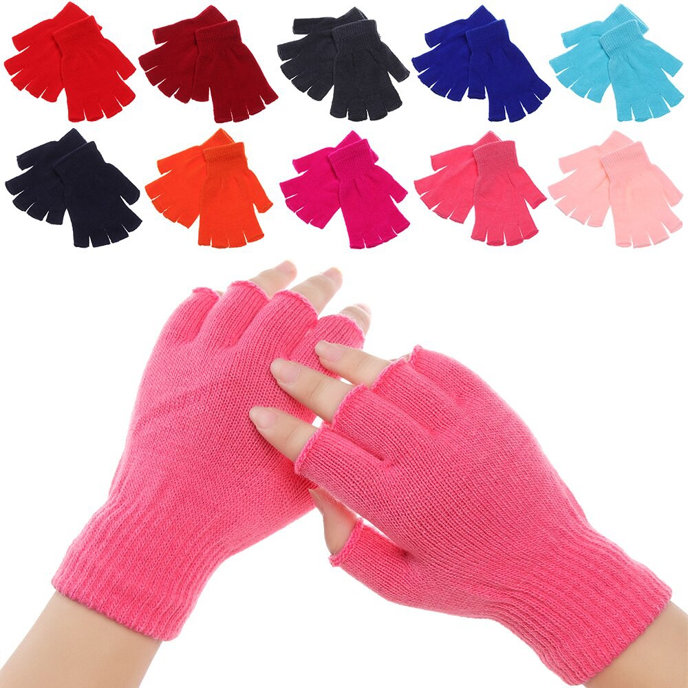 Sarung Tangan Jari Buntung Rajut / Hand Gloves Unisex Setengah Jari Terbuka