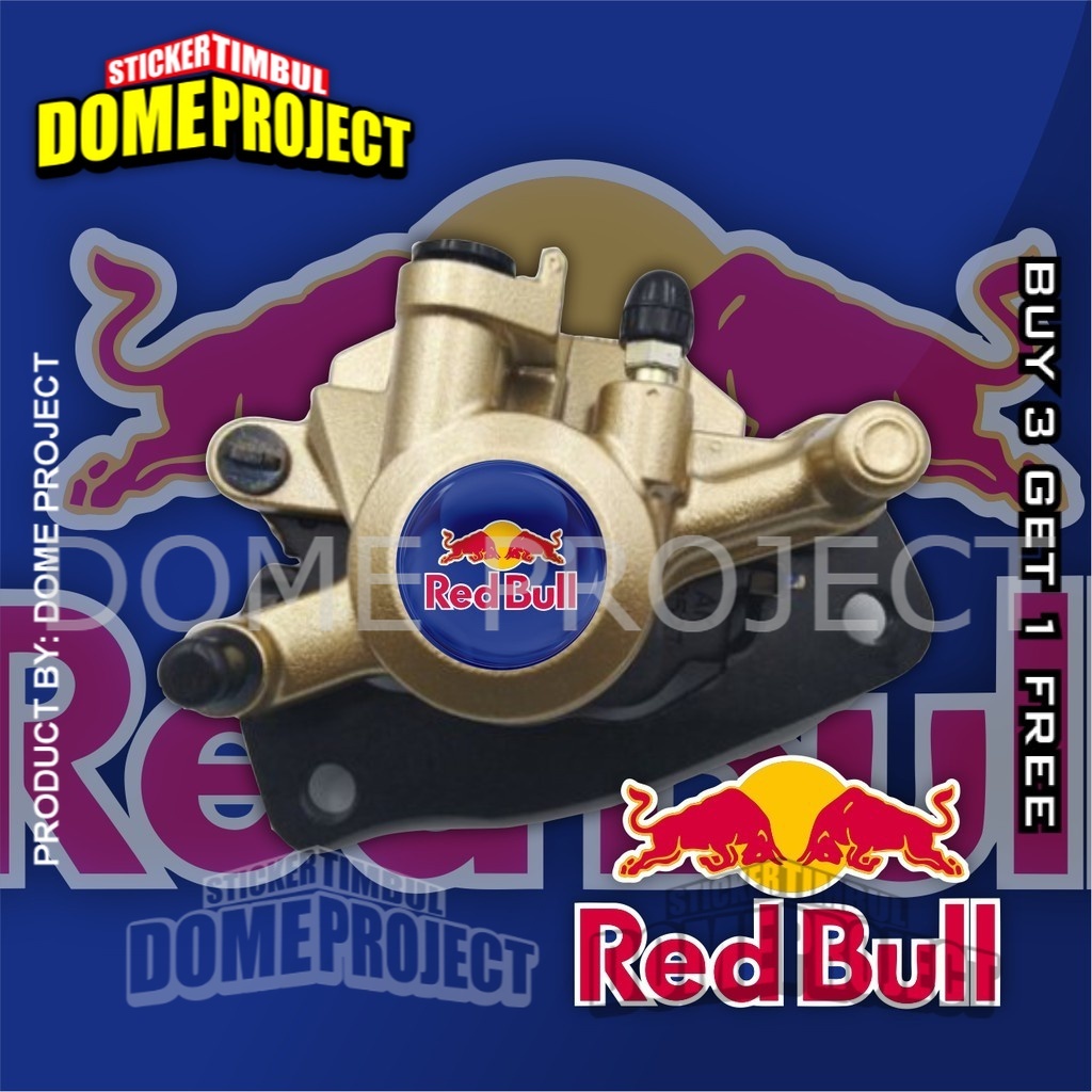 STIKER MOTOR EMBLEM 3D LOGO REDBULL KALIPER REM AKSESORIS YAMAHA HONDA SUZUZI KAWASAKI AESTHETIC KEREN