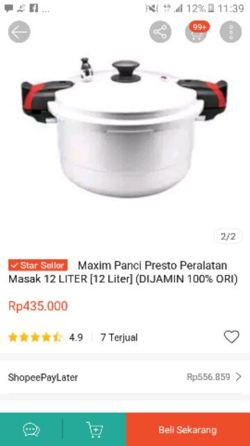 Maxim Panci Presto Peralatan Masak [12 Liter]