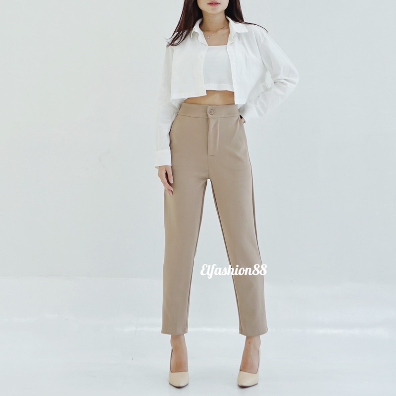 Yoona Pants | Celana Kasual Wanita | Celana Kerja | Celana Pensil Scuba | Celana Scuba Panjang