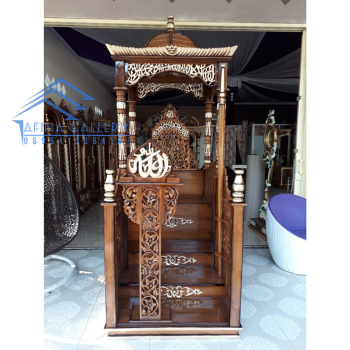 Mimbar masjid model pintu depan mimbar masjid kayu jati