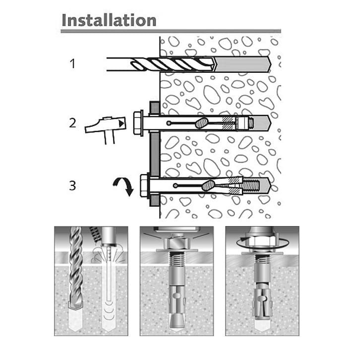 GROSIR Dinabolt 10x50mili/DINABOL 10 X 50 KUNCI 12/ BAUT TANAM BETON