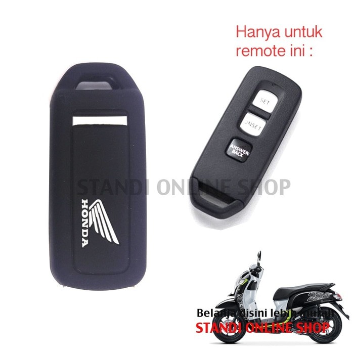 Kondom Kunci Silikon Remote Motor Honda All New Scoopy Komplit Hitam Merah