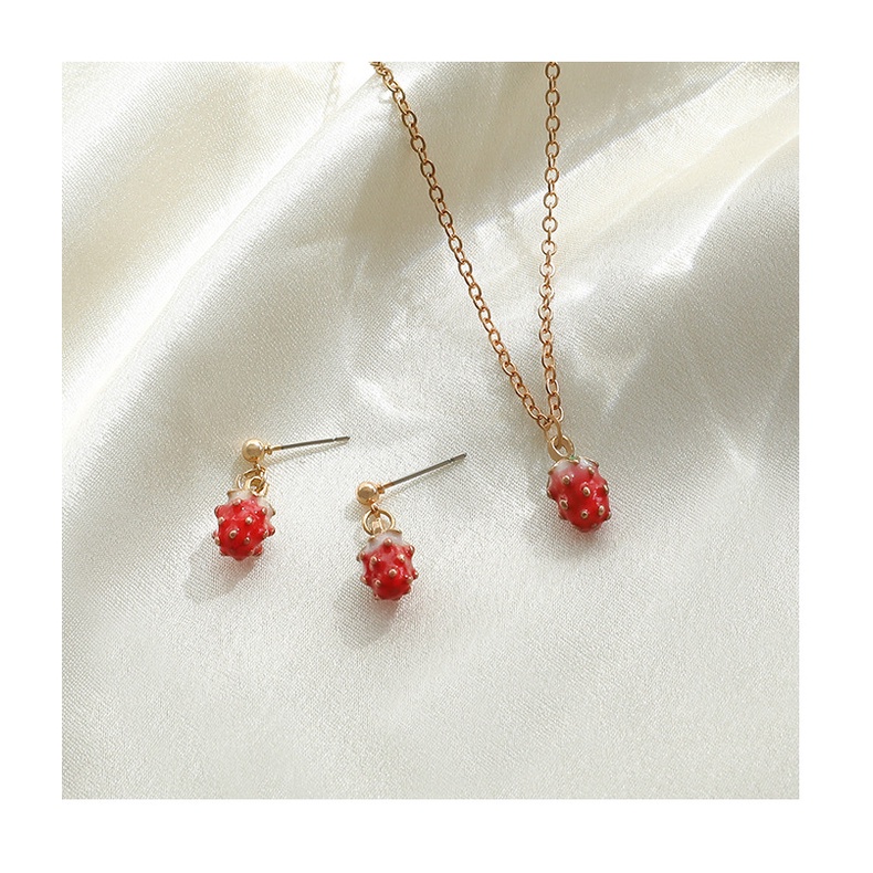 Strawberry menggantung anting-anting panjang rumbai girly temperamental anting-anting Korea internet