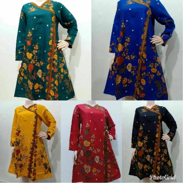 Tunik Batik Latansa Mataram Santika Dres Batik Cendrawasih Monica Parang Soft Tunic V Garuda Putih
