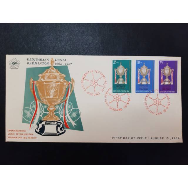 

SHP FDC Perangko Seri Thomas Cup 1964