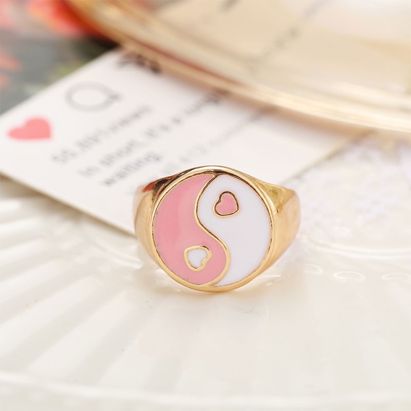 Cincin Jantung Tai Chi Untuk Aksesoris Perhiasan Fashion Wanita