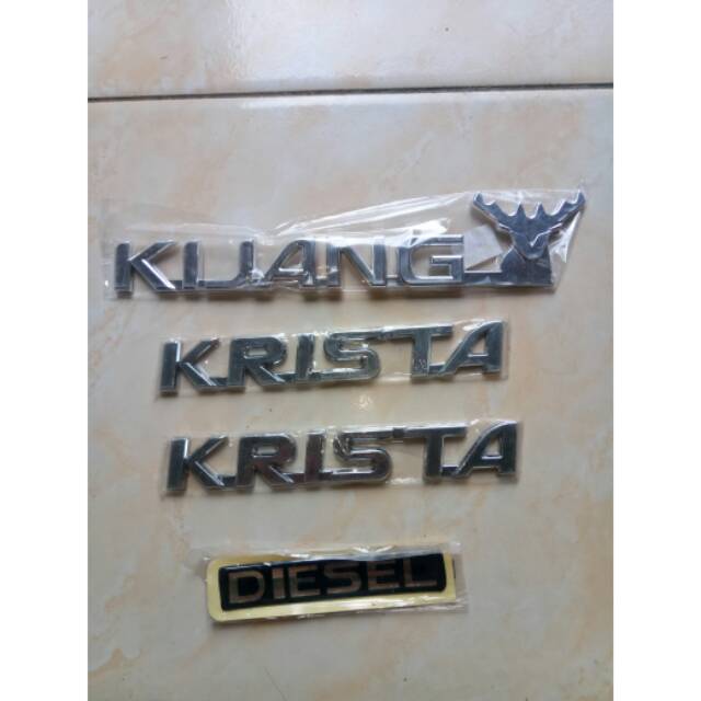 Emblem Kijang KRISTA DIESEL Set Tanduk kijang 4 pcs belakang kijang Kapsul super long short 97 04