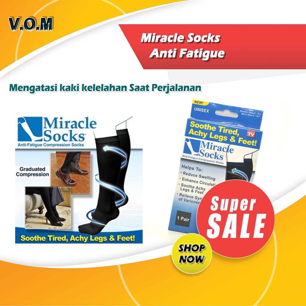 VOM-Miracle Socks Anti Fatigue / Kaos Kaki Anti Lelah Travelling 0361