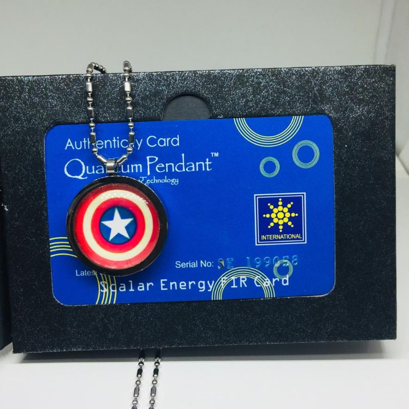 Liontin Energi Kuantum Captain America Kalung Batu Vulkanik Liontin Kalung