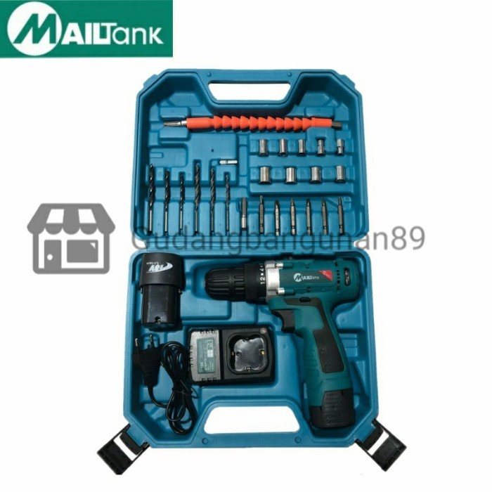 Mesin Bor Baterai Tembok Cordless Drill Mailtank SH189 18V Tanpa Kabel