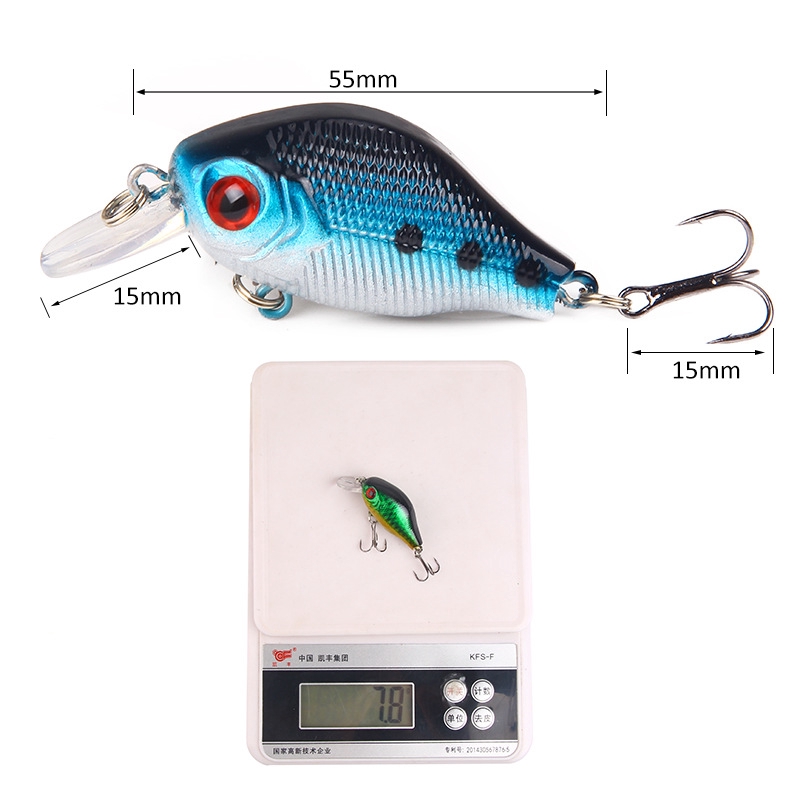 Umpan Pancing Umpan Mancing Kail Pancing Alat Pancing Umpan Pancing Buatan Alat Pancing Murah relix nusantara Heavy Sinking Minnow 1Pcs 3D Eyes CrankSet CrankBait Umpan Ikan Minnow Lure 8.5g/5CM