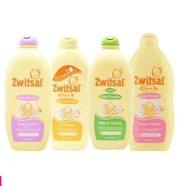 Zwitsal Baby Powder Classic / Fresh Floral / Milk &amp; Honey / Extra Care 300gr Bedak Tabur Bayi 300 gr