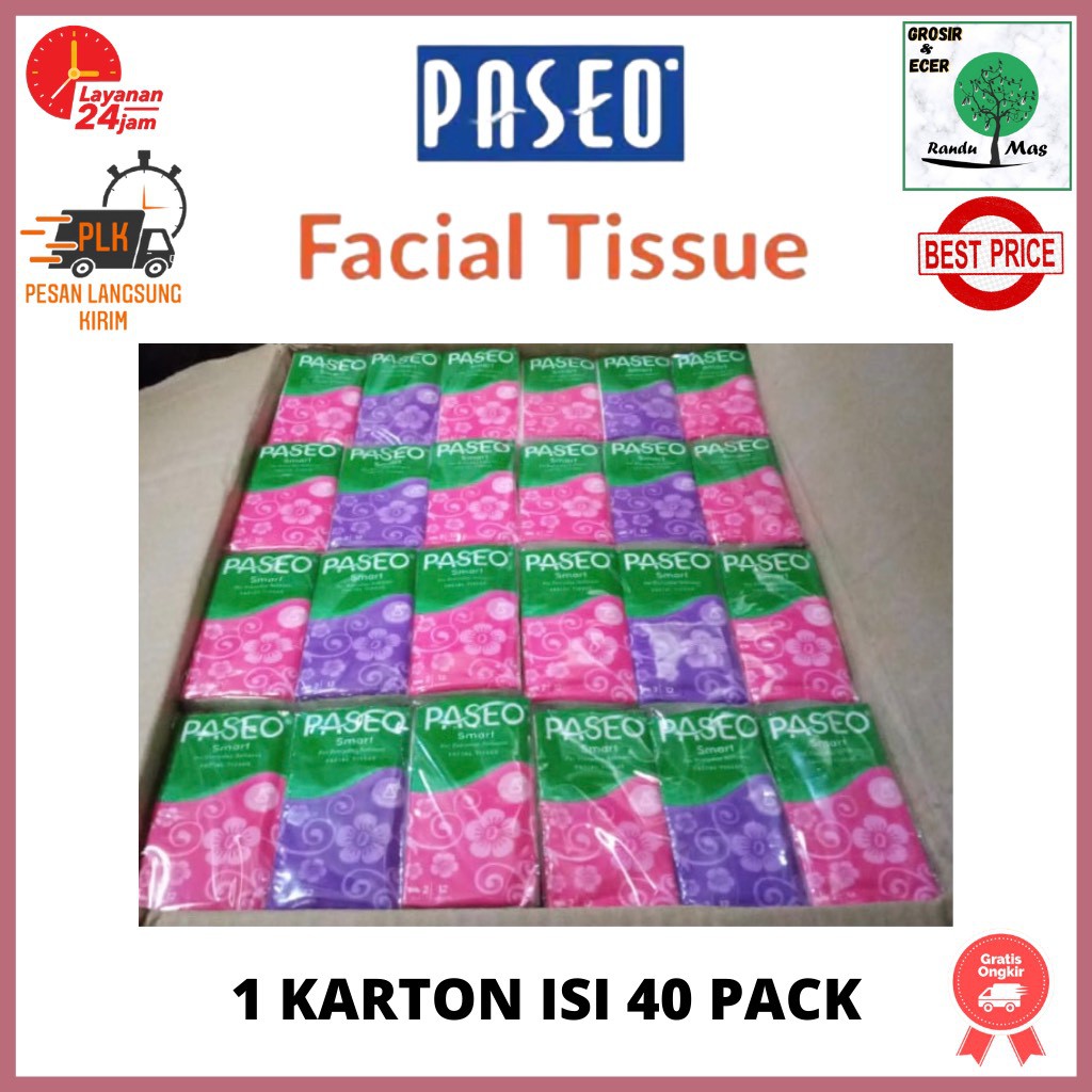 [1 Dus Tisu] Facial Tissue Paseo Kecil Tisu Wajah Isi 6 Packs x 12 Sheets 2 Ply 1 Karton Isi 40 Pack
