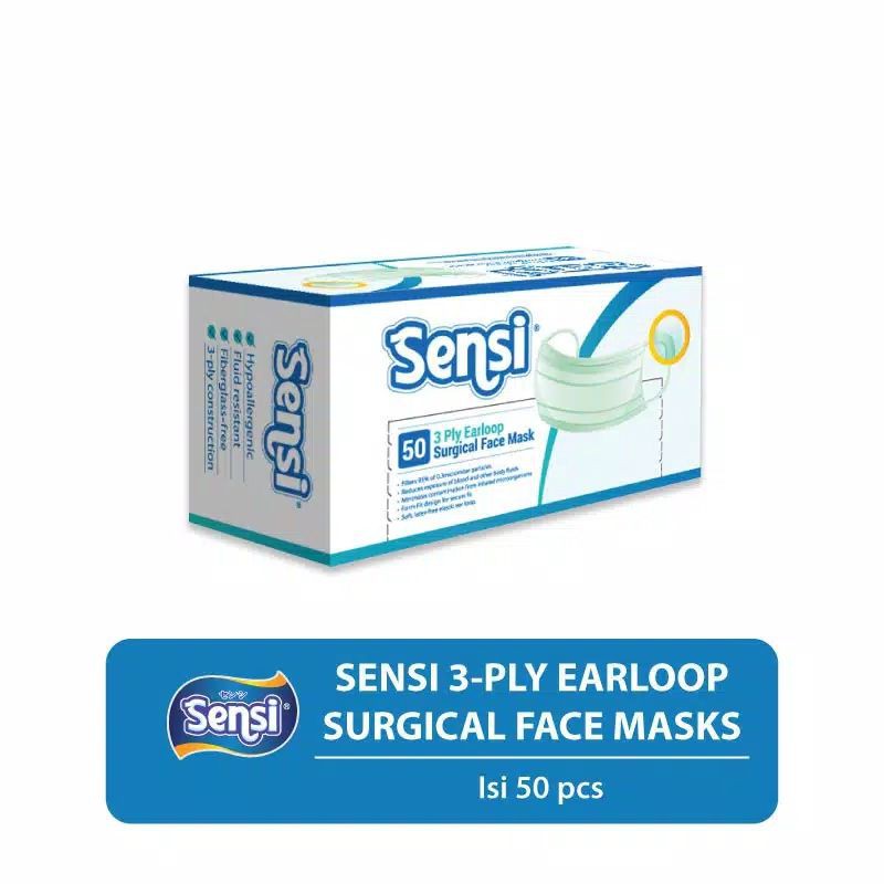 SENSI EARLOOP 3 PLY SURGICAL MASK