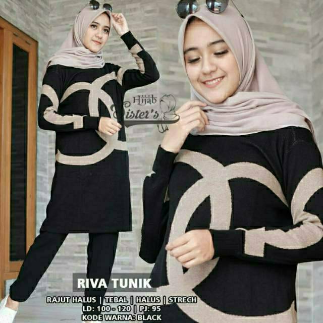 Riva Tunik, TUNIK RAJUT CANTIK FIT XXL LD 100-122 BAHAN RAJUT HALUS TEBAL TERMURAH TERLARIS OOTD