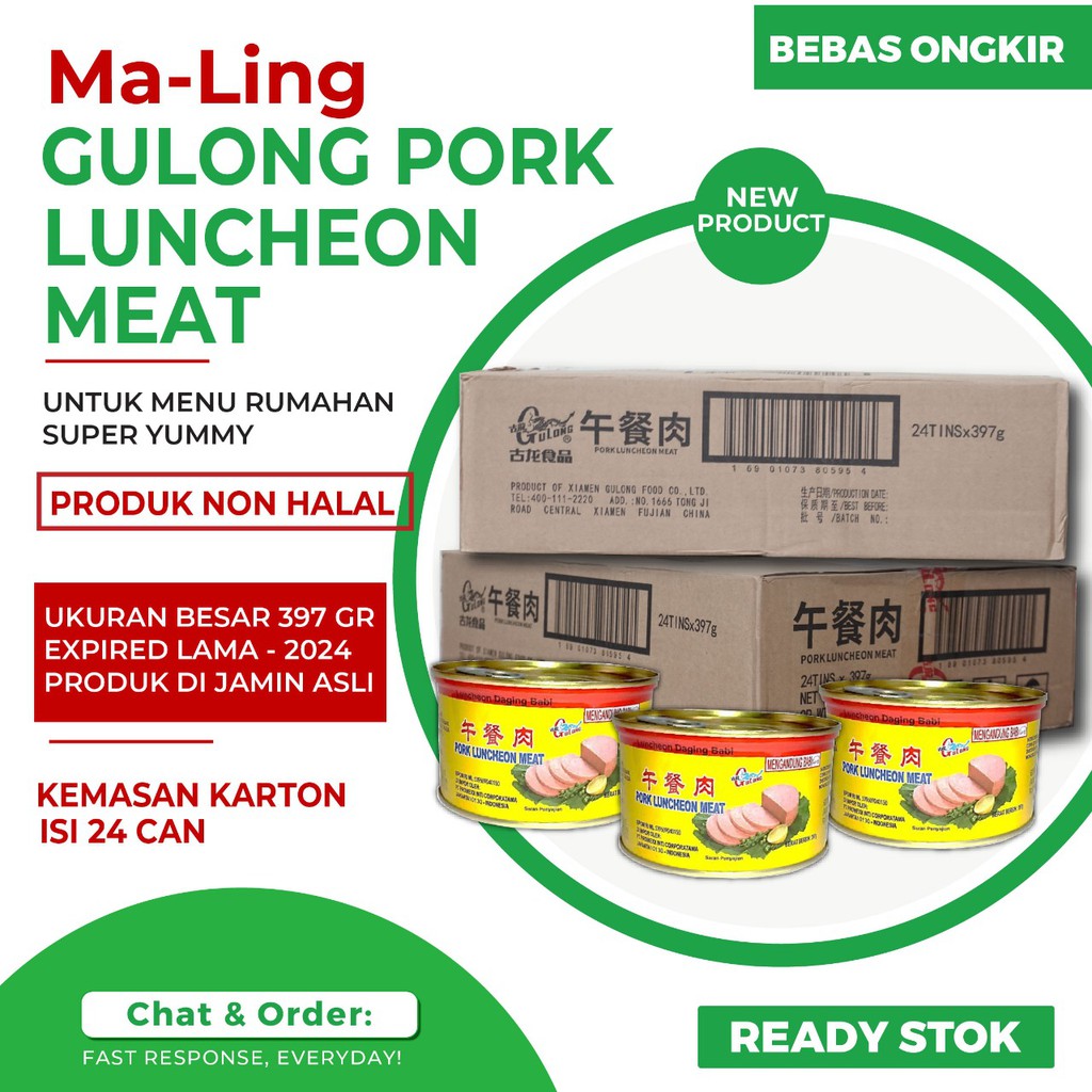 

MALING GULONG / Pork Luncheon Meat GULONG 397 gr KARTON - NON HALAL