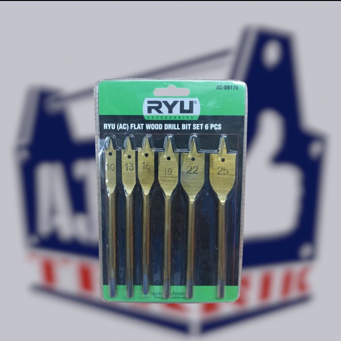 RYU Mata Bor Kipas Mata Bor Pelubang Kayu 6 Pcs Flat Wood Dril Bit