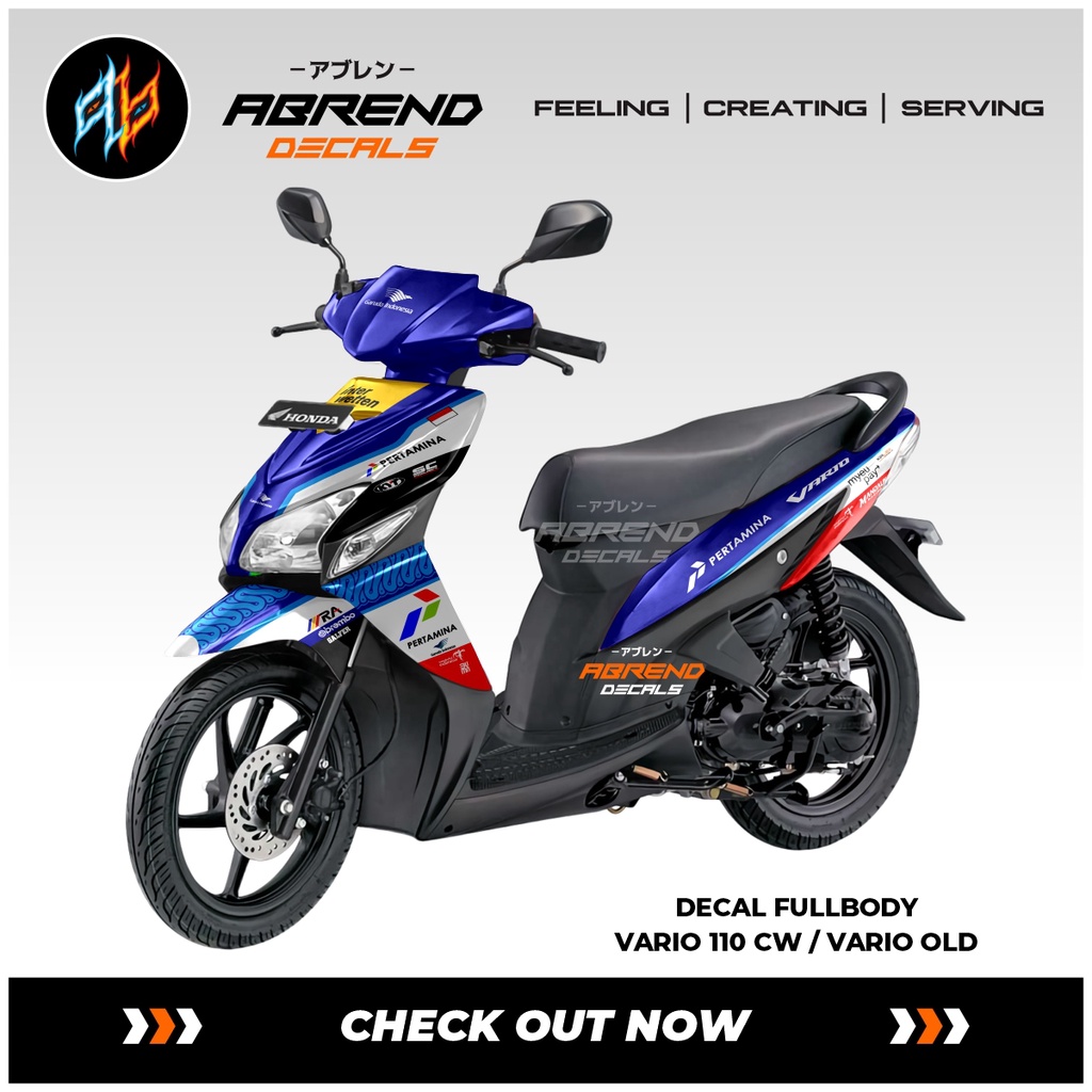 Decal Vario 110 Old Cw Mandalika Pertamina / Stiker Motor Honda Vario 110 Stock Decals