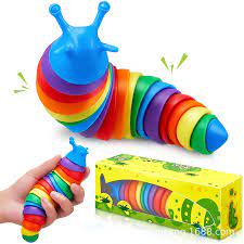 mainan fidget ulat siput fidget slug pelepas stress toys artikulasi sensorik mainan bergerak merayap sambungan bisa di mainkan anak &amp; dewasa