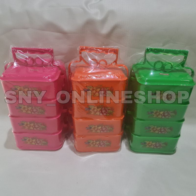 Rantang 4 Susun / Rantang Susun Plastik / Rantang Segi Plastik Pacific