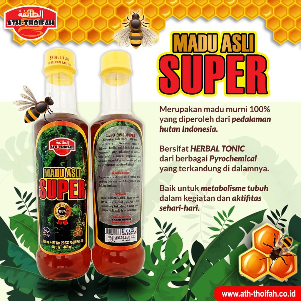 

Madu Asli Super Ath-thoifah Berkwalitas 460 gram