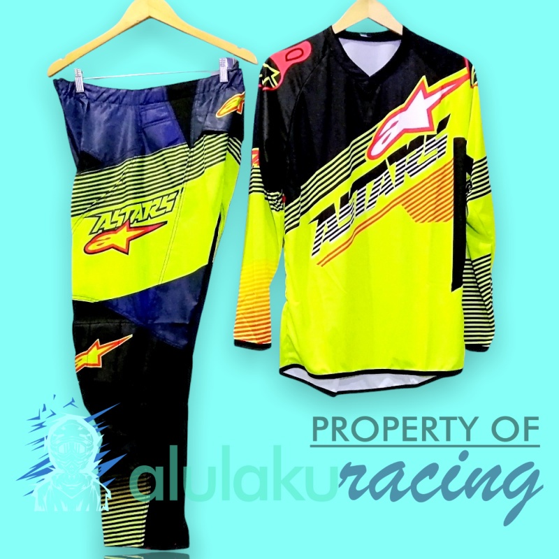 Jersey &amp; Celana Motocross MX Trail Satu Set for Trabas Adventure - 035