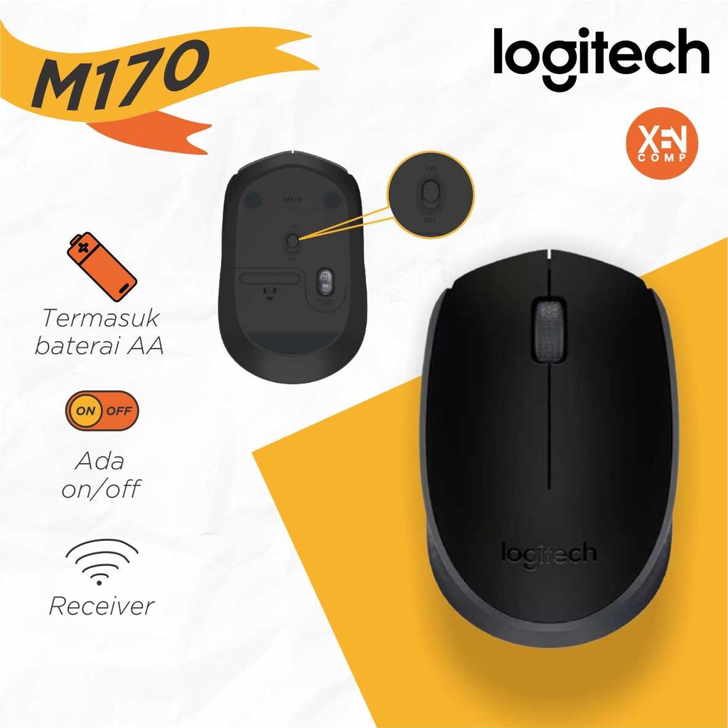 Mouse Logitech Wireless M170 Original Garansi Resmi