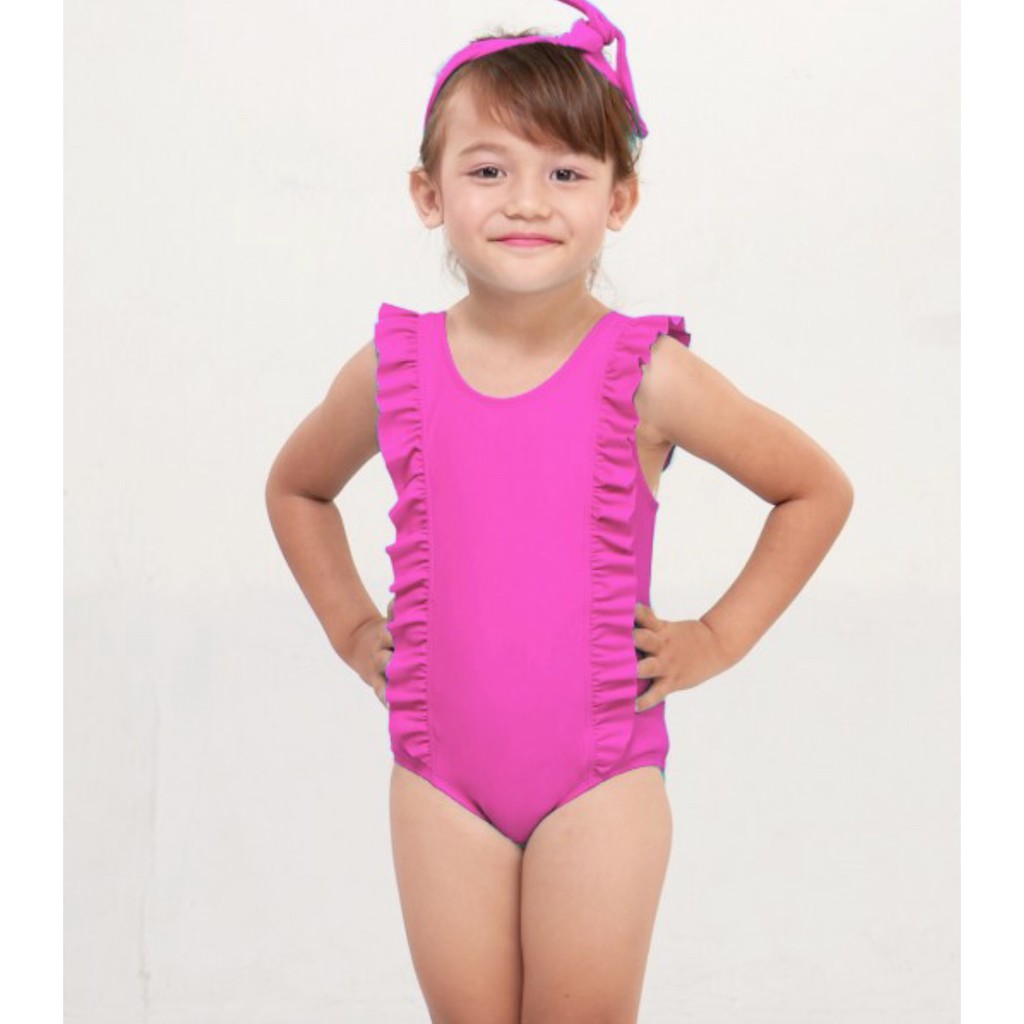 Lee Vierra - Kids Swimwear Ruffle Border PINK