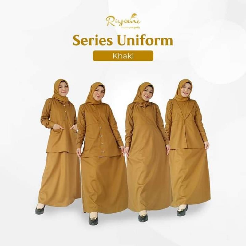Riyani Gamis/Dress Pedeha (PDH) kerja seragam dinas kantor PNS kheki khaki