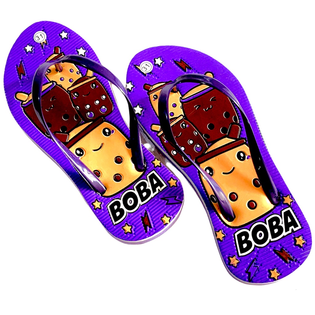 Sandal jepit anak perempuan motif boba lucu