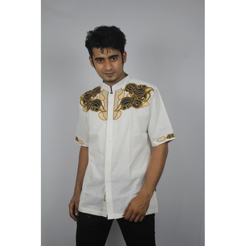 MY BAJU KOKO PRIA BORDIR PREMIUM TN60 PUTIH TULANG