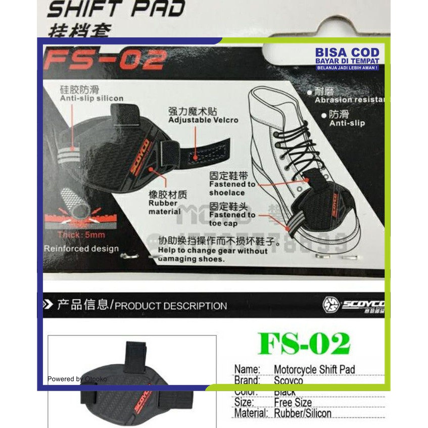 SCOYCO Protective Padding Gear Pelindung Sepatu Motor Shift Pad FS-02