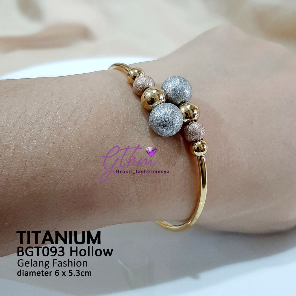 Gelang Tangan Titanium Bola Mix Stainless Steel anti Karat Perhiasan Fashion Import Premium BGT093 gthm