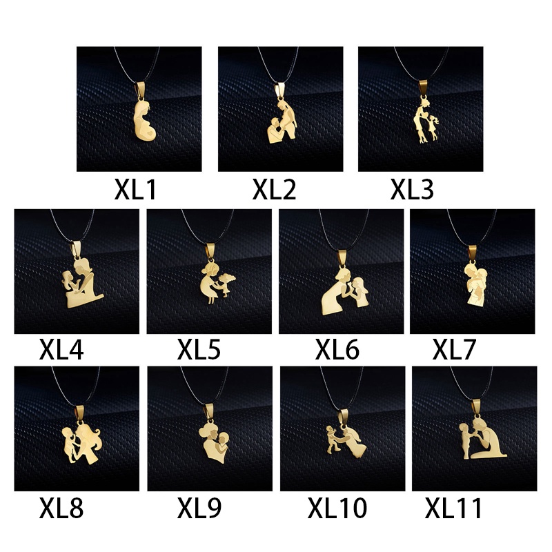 Kalung Rantai Dengan Liontin Bentuk Hati Motif Tulisan Mom / Daughter Untuk Hadiah Natal