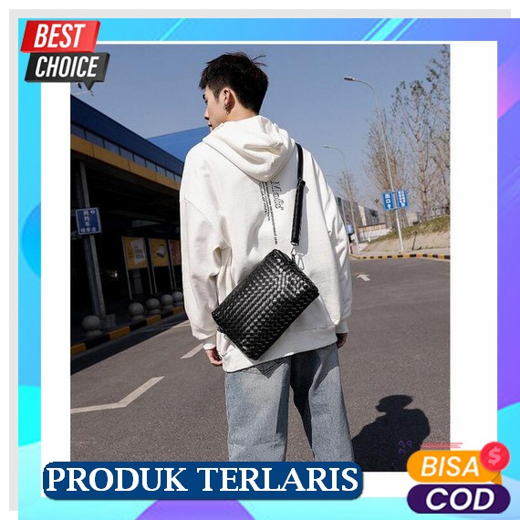 Tas Selempang Pria Kecil Simple Keren Distro Terbaru Bahan Kain Murah 10Rb Slingbag Mini Tas Selempa